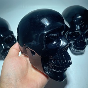 Calaveras de <span class=keywords><strong>Obsidiana</strong></span> Negra Natural Pulida, Coleccionables para el Hogar, Meditación, Regalo para Días Festivos y Halloween - Product Image 2