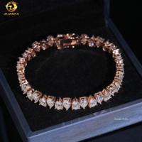 Bijoux Hip Hop, Bracelet Tennis en Argent 925 avec Diamants Moissanite, Bracelet Moissanite Diamanté, Bijoux pour Rappeurs