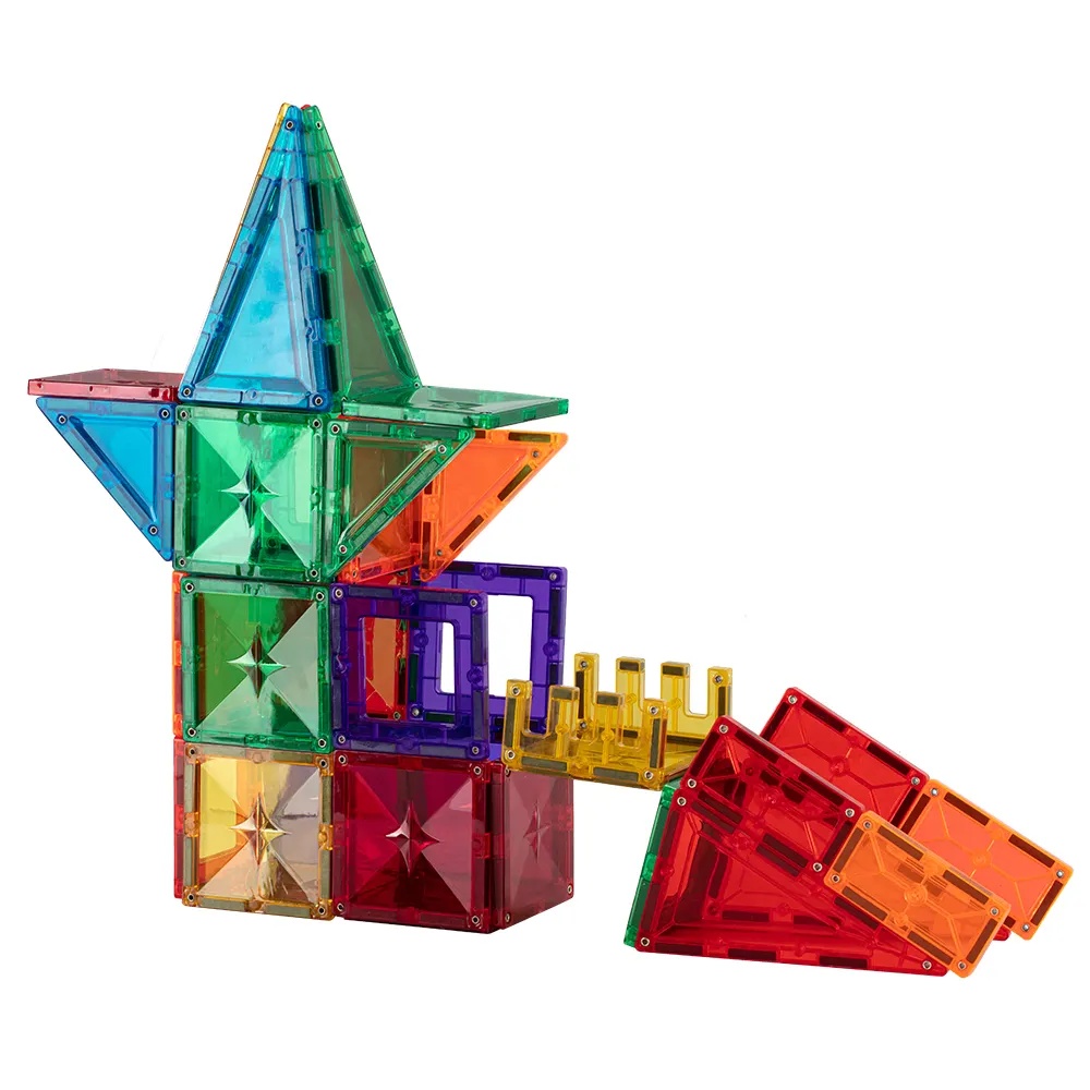 Oversize 3D Building Blocks Magnetic Tiles STEM Toy Set for Kids Inspiration Building Construction Learning Gifts for 3+