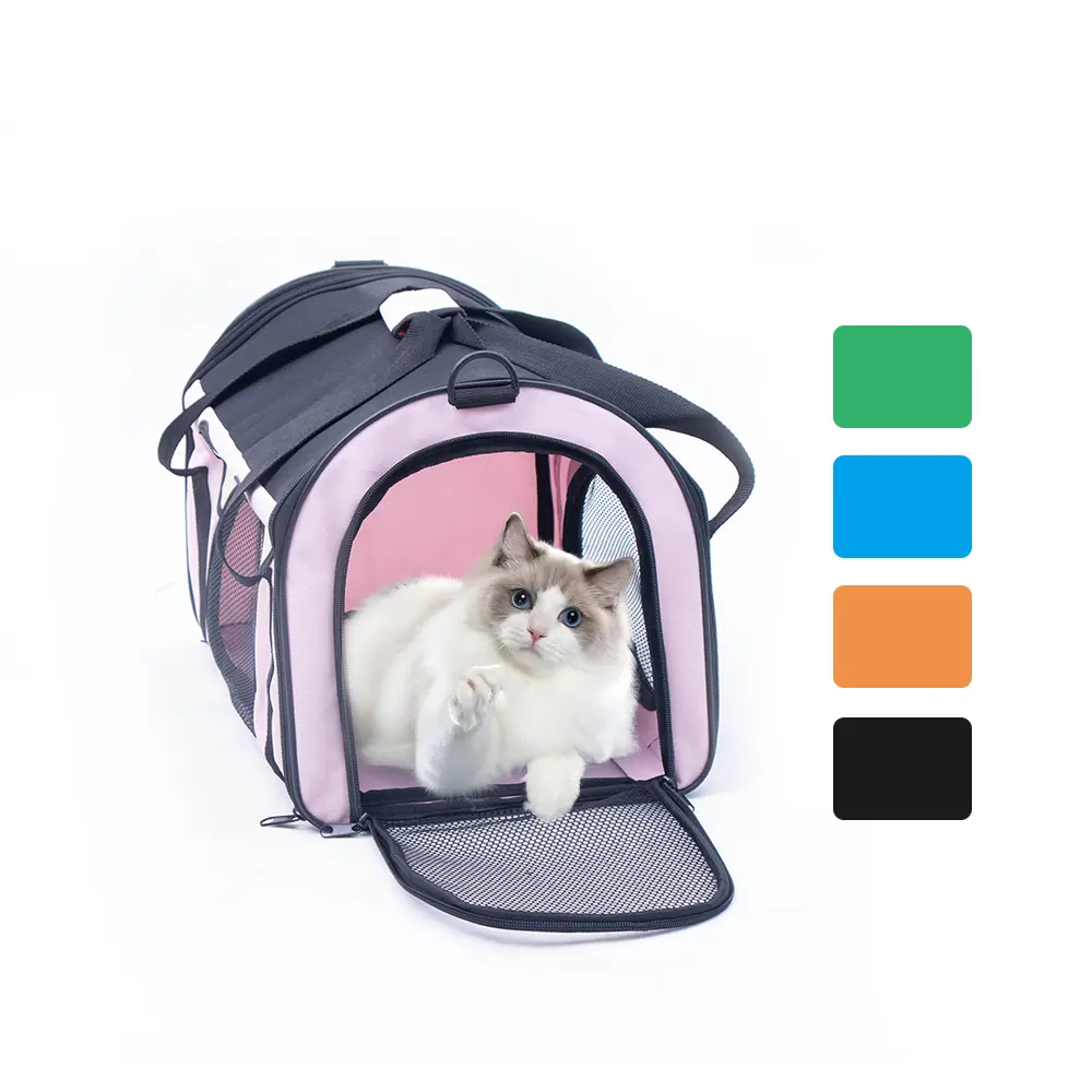 Factory Supply Haustiere Reisetasche Robuste Katzen tasche Faltbare atmungsaktive Mesh Pet Cat Cages