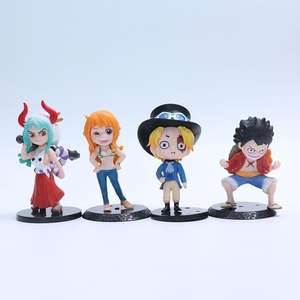 2 designs, 8 pièces/ensemble, figurines d'action d'anime de style nouveau, One Piece Luffy Nami Yamato, mini figurines en PVC - Product Image 4