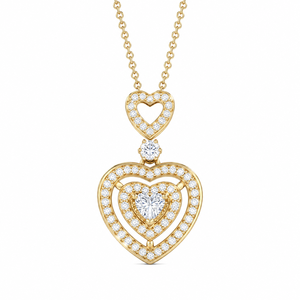 Collana da sposa a forma di cuore per donna, elegante collana da matrimonio - Product Image 1