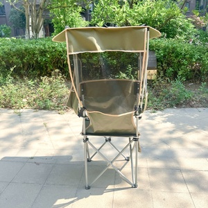 Nuova sedia da esterno Casual per una sola persona con tende parasole a tre lati, portatile e pieghevole, per uso spiaggia sabbiosa - Product Image 5