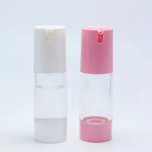 Flacon pompe airless noir mat givré 33 mm en AS/PP, rechargeable, avec pompe à crème, pour cosmétiques – 15 ml, 30 ml, 50 ml - Product Image 1