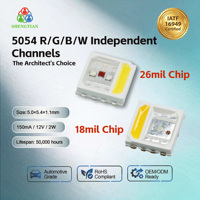 5054 RGBW 2W LED à canaux indépendants R/G/B/W, blanc pur et couleurs riches, IRC 80, garantie de 2 ans, le choix de l'architecte