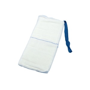 Compresses de gaze stériles médicales jetables dégraissées avec ligne radiopacique, queue bleue, en gaze de coton, absorbantes pour usage chirurgical - Product Image 2