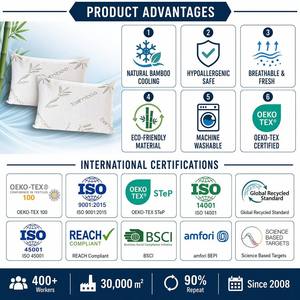 Soft Cooling Bamboo <strong>Pillow</strong> with Breathable Cover, Hypoallergenic Comfort <strong>Support</strong> Bamboo <strong>Bed</strong> <strong>Pillow</strong> <strong>for</strong> Side <strong>Back</strong> Sleepers - Product Image 5