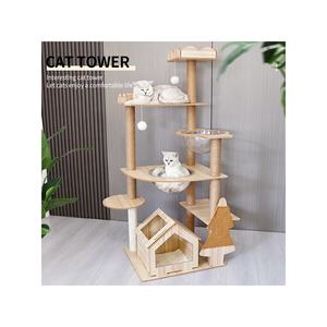 Armoire pour animaux de compagnie étanche en bois intérieur <span class=keywords><strong>chat</strong></span> condo sisal corde planche <span class=keywords><strong>à</strong></span> gratter <span class=keywords><strong>arbre</strong></span> personnalisé chats tour activité <span class=keywords><strong>arbre</strong></span> <span class=keywords><strong>à</strong></span> <span class=keywords><strong>chat</strong></span> - Product Image 1