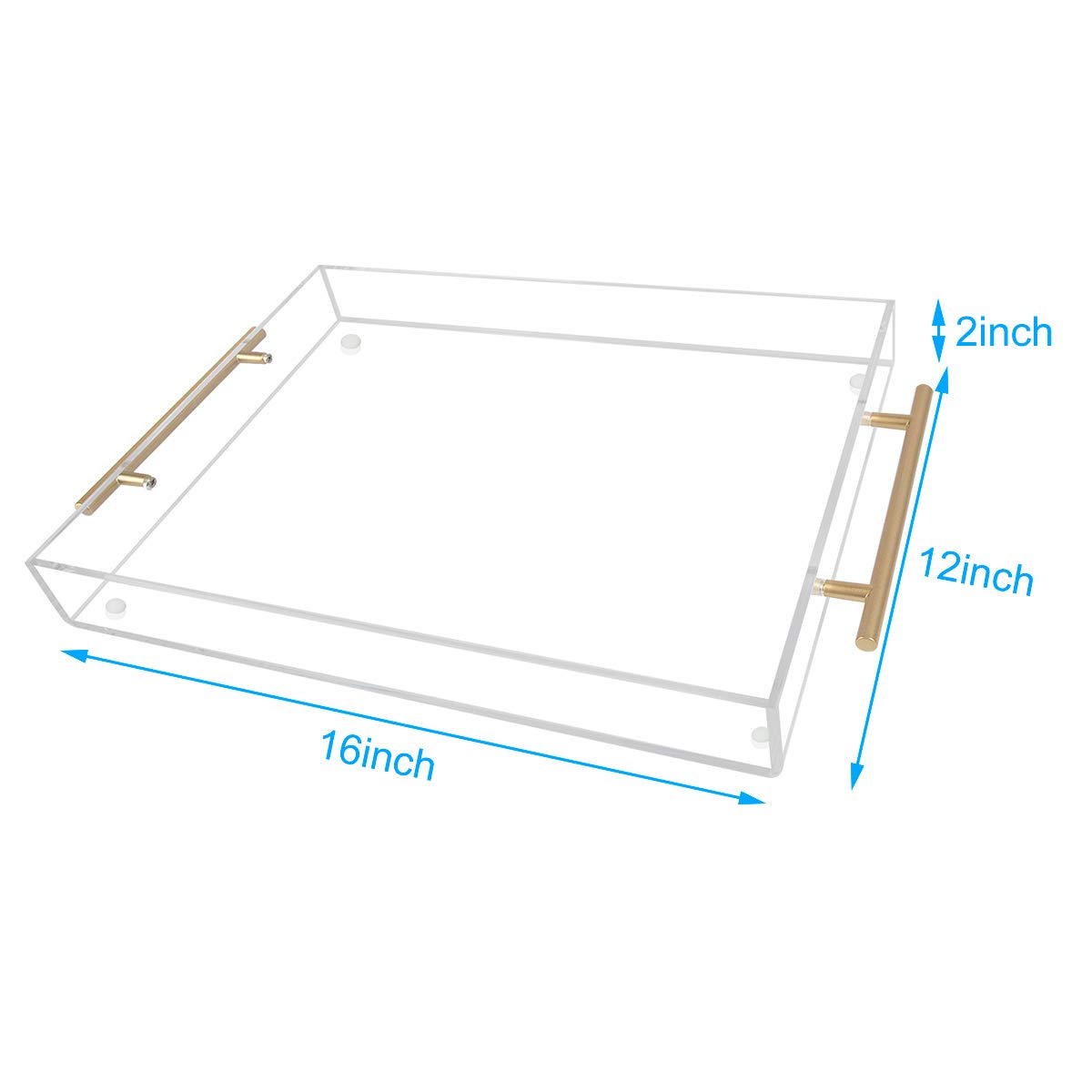 Оптовая продажа, поднос для сервировки Lucite с ручками 12x12 дюймов