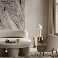 Dalle de pierre frittée gris Venise de luxe pour mur de fond de salon, chambre et salle à manger - 1200*2800*6mm Grande taille Antidérapante