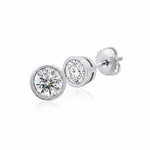 Boucles d'oreilles solitaires en diamant véritable taille brillant 0,40 carats certifiées, en or blanc, pour enfants et femmes, meilleur prix Sheetal Diamonds - Product Image 2