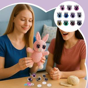 <span class=keywords><strong>Ojos</strong></span> de Seguridad <span class=keywords><strong>Ovalados</strong></span> con Purpurina y Pestañas para <span class=keywords><strong>Amigurumi</strong></span> - Product Image 5