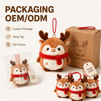 Fabricant CE ASTM à faible MOQ, poupées personnalisées avec rennes de Noël en peluche douce, porte-clés en peluche de Noël pour enfants, cadeau