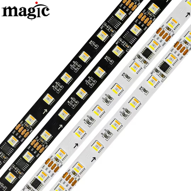 60 LED/M WS2805 RGB CCT Digital Pixel Magic Dream Colors 12V 24V Backup Data Smart IC SPI Addressable LED Strip Light