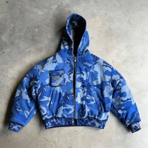 Fabricante de Ropa de Primera Calidad, Sudadera con Capucha de Doble Capa con Estampado de Camuflaje Vintage, Sudadera Extra Grande con Cremallera de Doble Cara - Product Image 3