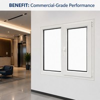 Fenêtre à double battant en PVC, étanche avec joint EPDM, couleur personnalisée, multicouche, pour villa résidentielle, OEM