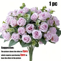 Bouquet de simulation Eucalyptus 11 petites roses, fleurs artificielles en plastique au toucher naturel, petite poignée, pour mariage, Halloween, décoration intérieure