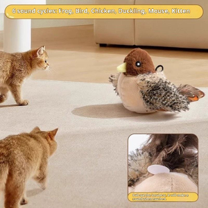 <span class=keywords><strong>Jouet</strong></span> pour chat en peluche interactif, simulation d'oiseau, <span class=keywords><strong>attrape</strong></span>-poules pour chat avec design durable et fonction sonore - Product Image 3