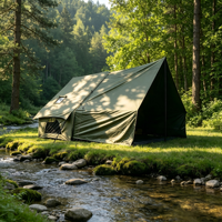 Tente gonflable quatre saisons avec armature diagonale, espace d'extension 6,3+6,3m, imperméable, respirante, portable, pour le camping en plein air
