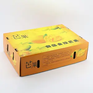 Custom Size Logo Corrugated Box Fruit Shipping Carton For Mango Apple Grape Box