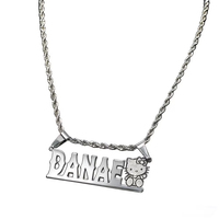 Collier personnalisé avec n'importe quel nom de dessin animé, collier en acier inoxydable doré personnalisé pour femmes, bijoux avec plaque nominative, colliers avec initiales