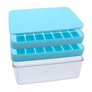 Cao cấp Ice Cube hộp, lớn vuông Ice Cube khay + Silicone Ice Cube Khay trong cấp thực phẩm (SET), bpa-miễn phí và máy rửa chén an toàn - Product Image 2