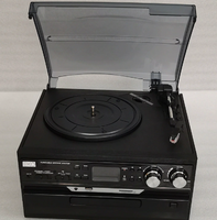 Direkt vom Hersteller: Multifunktionaler Holz-Plattenspieler All-in-One-Audiosystem mit Vinyl-, CD-, Kassetten-, FM-Radio- und USB-Wiedergabe für Zuhause im Vintage-Stil