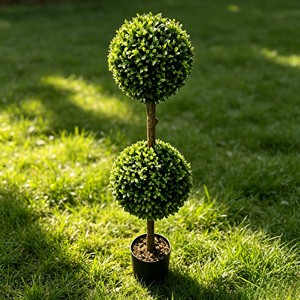 Modern Neat Stylized Dual Sphere Foliage Ring with waterproof woven <b>edge</b> for <b>garden</b> corridor plaza indoor outdoor - Product Image 6