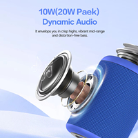 Portable léger de poche bleu pour haut-parleur Bluetooth avec son surround à 360 ° armoire métallique de connectivité stéréo sans fil