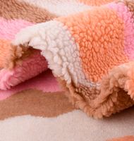 Tissu d'extérieur en polyester jacquard ondulé orange pour l'automne et l'hiver, peluche unie texturée pour enfants et femmes, matière pour jouets