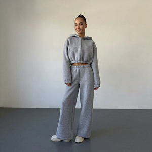 Ensemble de survêtement de luxe unisexe surdimensionné à capuche en coton premium pour le sport et les loisirs – Vente en gros - Product Image 1