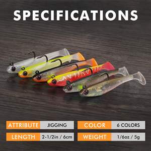 Señuelos de pesca de plástico blando artificiales 3.55ins al por mayor, cebos de pesca blandos para lubina trucha Crappie lucioperca - Product Image 6