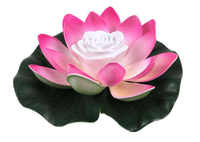 Lampe LED flottante en forme de lotus artificiel, à détection d'eau, fonctionnant sur piles, lampe de prière, ornement décoratif pour bassin activé par l'eau