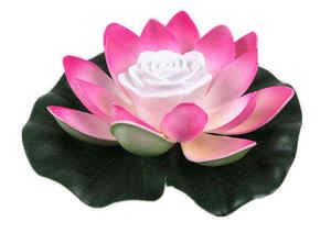 Lampe LED flottante en forme de lotus artificiel, à détection d'eau, fonctionnant sur piles, lampe de prière, ornement décoratif pour bassin activé par l'eau - Product Image 5