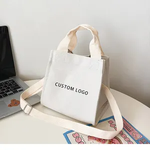 Wieder verwendbare umwelt freundliche Einkaufstasche aus Baumwolle mit individuell bedrucktem Logo