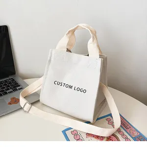 Reusable Eco Friendly Cotton Canvas Tote Bag With Custom Printed Logo