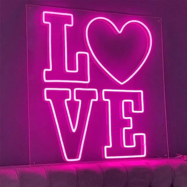 Luz neon flexível de led personalizada, búk em amor pai, neon, lâmpada para casa, sala