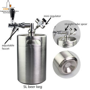 Mini Barril Recargable <span class=keywords><strong>de</strong></span> Acero Inoxidable <span class=keywords><strong>de</strong></span> 5L con Grifo, Dispensador <span class=keywords><strong>de</strong></span> Cócteles Portátil para Pub Comercial - Product Image 3