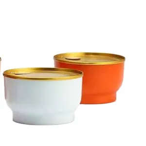 Latas de aluminio Aluminum Bowl Can Stacked Empty Tin 180ml 250ml 300ml Golden Container Manufacturer for Ice Cream Milkshake