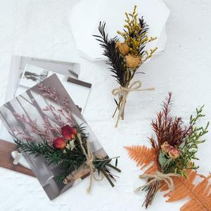 Bouquet de fleurs séchées faites à la main, petit bouquet décoratif, cadeau, <span class=keywords><strong>fleur</strong></span> artificielle <span class=keywords><strong>pour</strong></span> souvenir de mariage - Product Image 4
