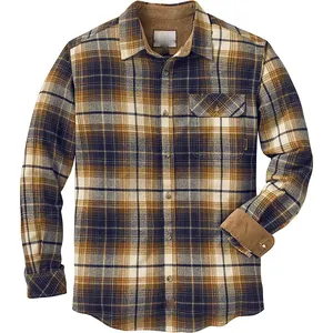 새로운 디자인 남자 따뜻한 셰르파 줄 지어 양털 격자 무늬 플란넬 셔츠 격자 무늬 셔츠 패브릭 판매
