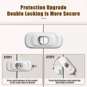 Verrous de sécurité pour portes d'armoires en plastique pour enfants et poignée de sécurité avec installation rapide pour bébé - Design moderne - Product Image 3