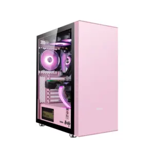 SAMA Pink Optional Color Computer Cases OEM ODM Pc Case ARGB Stripe USB3.1 Gaming Case Pc
