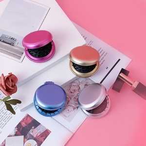 Customizable Small Round Pocket Make up <strong>Mirror</strong> Mini Folding Detangling Hair Brush With <strong>Mirror</strong> Custom Logo - Product Image 2