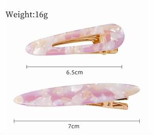2 Juegos de Pinzas para el Cabello con Patrón de Mármol Exquisito, Pinzas de Pico de Pato Estilo Coreano para Niñas, Set de Accesorios - Product Image 2