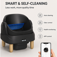 Bac à litière intelligent pour chat à ouverture supérieure, auto-nettoyant, en plastique, facile à nettoyer, avec capteur de sécurité, ventilé, contrôle par application, pour plusieurs chats, utilisation en intérieur