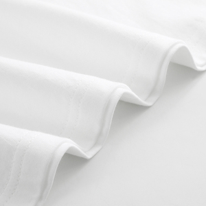 Fabriqué aux États-Unis Vente en gros OEM Sérigraphie Pas cher Transfert de chaleur Impression numérique Blanc uni LOGO personnalisé pour femmes T-shirt à col rond - Product Image 2