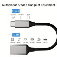 Câble adaptateur USB3.0 OTG de type C, convertisseur USB-C mâle vers USB 3.0 femelle pour téléphone, ordinateur portable, tablette, MacBook, transfert de données, lecture, 10 cm