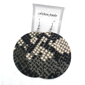 <span class=keywords><strong>Orecchini</strong></span> in legno con motivo a <span class=keywords><strong>serpente</strong></span> in tessuto africano rotondo - Product Image 4