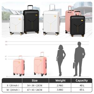 MGOB Grande valise <span class=keywords><strong>de</strong></span> qualité supérieure OEM ODM Valise en PP Bagages légers 20 24 pouces <span class=keywords><strong>2</strong></span> en 1 - Product Image 2